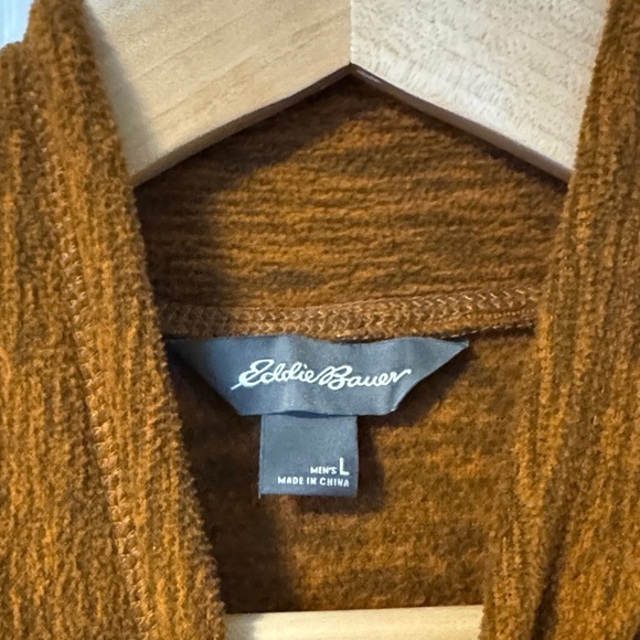 Eddie Bauer fleece cloud layer 1/4 zip pullover burnt orange - Picture 5 of 6